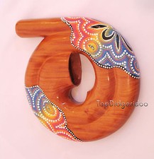 Spiral DIDGERIDOO Bag Travel Mahogany Wood Compact snail shell Hand Carved Art