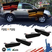 4PCS/Set Smoked Front Rear LED Side Marker Light Lamps For 1999-2003 Lexus RX300