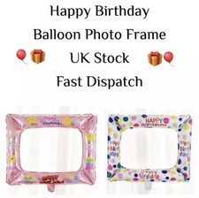 Happy Birthday Balloon Photo Frame, Birthday Party Decor Supplies - Photo Prop