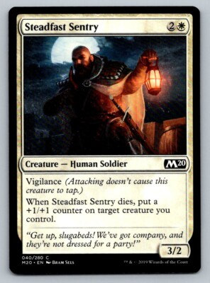 Steadfast Sentry Magic the Gathering Core Set 2020 M20 MTG Card FREE SHIPPING !