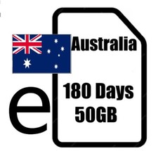 Australia eSIM 50GB/180 Days -Travel, Data Only, Email Delivery, No SIM Card