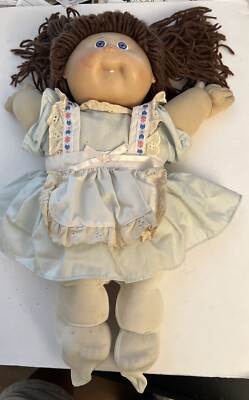 Cabbage Patch Doll Blue Eyes One Tooth Yarn Hair 2 Dimples Vtg 1985