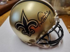 AUTOGRAPHED MINI HELMET ARCHIE MANNING NEW ORLEANS SAINTS MOUNTED MEMORIES COA