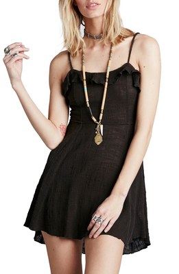 Free People OB488718 Black 'More Than' Gauze Cotton Tie-Back Halter Mini  Dress | eBay