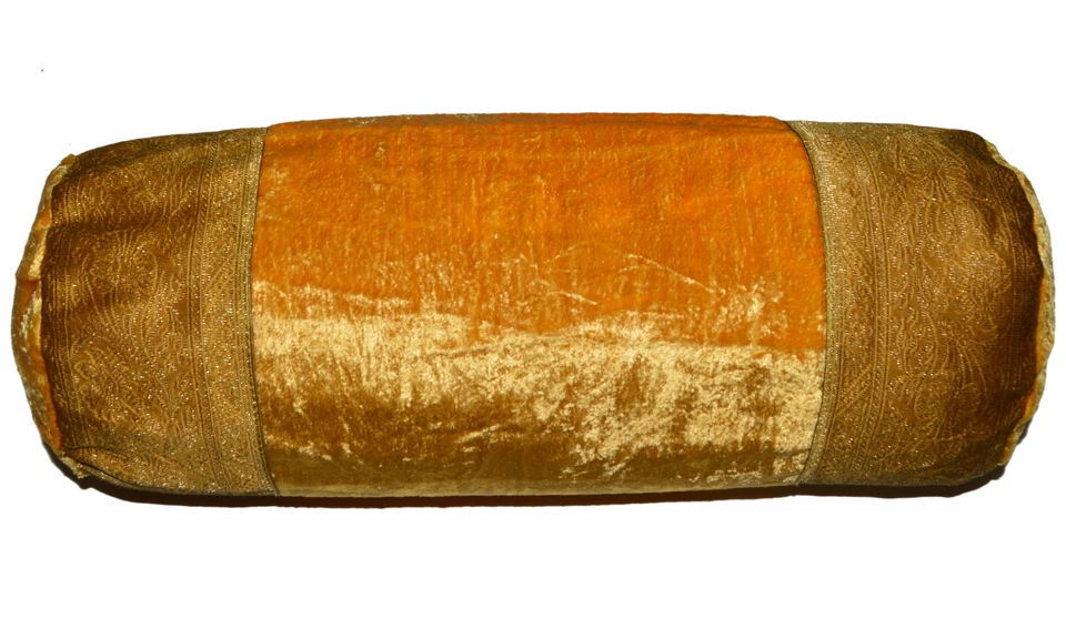 Nackenrolle Kopfkissen Kissenbezug Kissenhülle Samt Brokat Indisch Orientalisch  - Bild 3 von 4