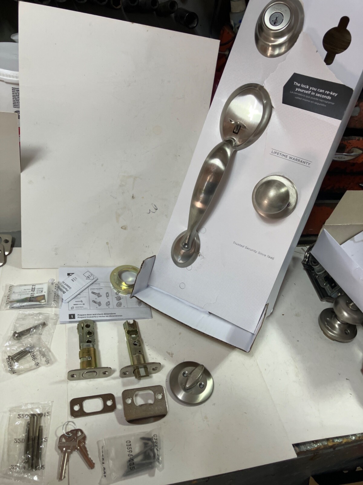 Kwikset Dakota Single Cylinder Handleset w/Polo Knob Satin Nickel 96870