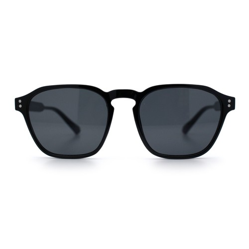 Herren Hipster Schlüsselloch Rechteck Hornrand Kunststoff Nostalgische Sonnenbrille - Bild 24 von 26