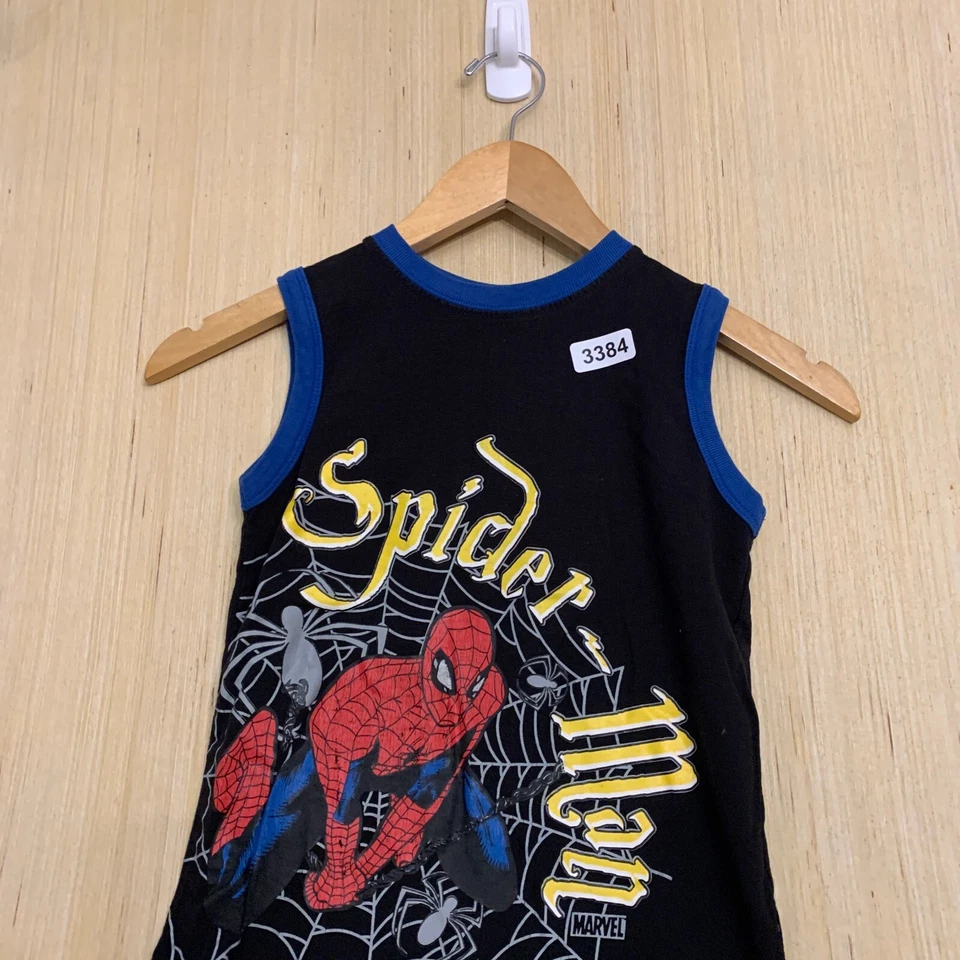 Vtg Spider-Man Shirt Youth 4 Black Sleeveless Boy's Graphic Print 2008 Y2K - Image 2 of 4