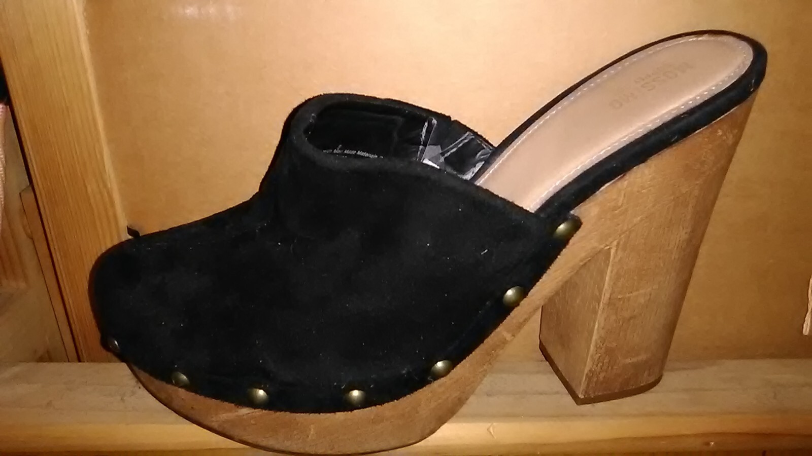 Mossimo Shoes~Black Heels Clogs Mules~4 Wood Suede~Target 2015~Women's  9~HTF | eBay