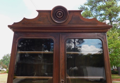 Walnut Victorian Drop Front Secretary with Bookcase Top - Picture 6 of 16