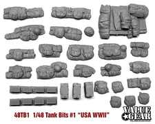 1/48 48TB1 USA WWII Tank Bits - Value Gear Resin Stowage (27 Pieces) 48TB1