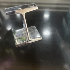 Mid Century Modern Chrome Bookend by Kaiser Steel I Beam Railroad Iron