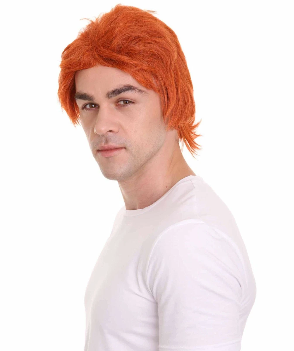 Mens top orange wig