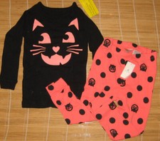Baby Gap Long Sleeve Pajama Halloween CAT Glow in the dark 2T 2 Years
