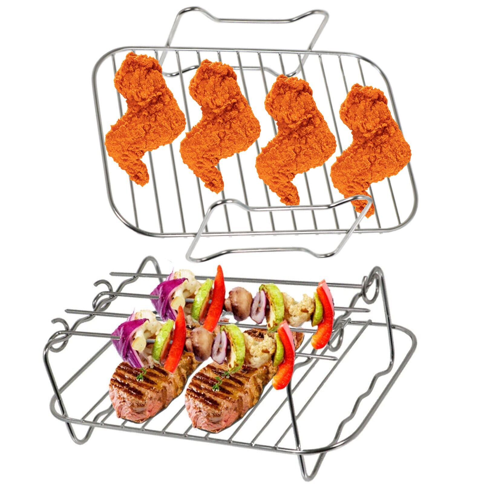 Racks for DAEWOO Air Fryer SDA2310 Dual Double Basket Grill Shelf Skewer x 2