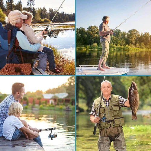 1.8M Telescopic Fishing Rod and Reel Combo Carbon Fiber Fishing Rod Kit w/ Lures - Picture 9 of 10