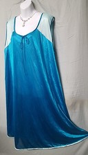 Daphne Grey GREEN NIGHTGOWN Calf SLEEVELESS Plus Size 4X 66" BUST