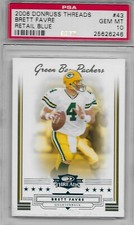 2006 Donruss Threads Retail Blue PSA 10 Brett Favre Packer POP 1 SERIAL #120/200