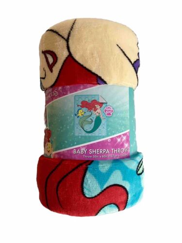 Disney Princess Baby Sherpa Throw - Ariel & Flounder - 50" x 60" - NEW - Picture 2 of 2