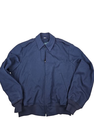Neptune Garment Co Jacket Mens 44 Bomber Wool Military Black