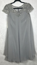 JJs House Wedding Formal Dress Flowy Silver Gray Sequins Size 8 NWT