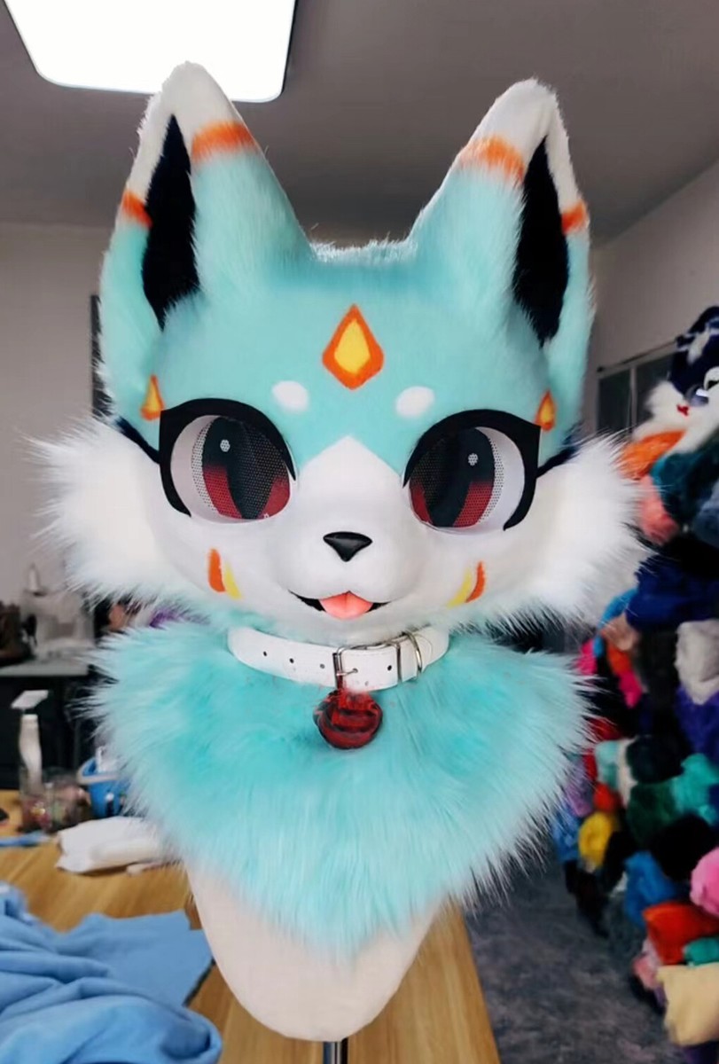 Tête De Mascotte Fursuit Husky Fox – Cosplay Halloween – Fourrure – Neuf