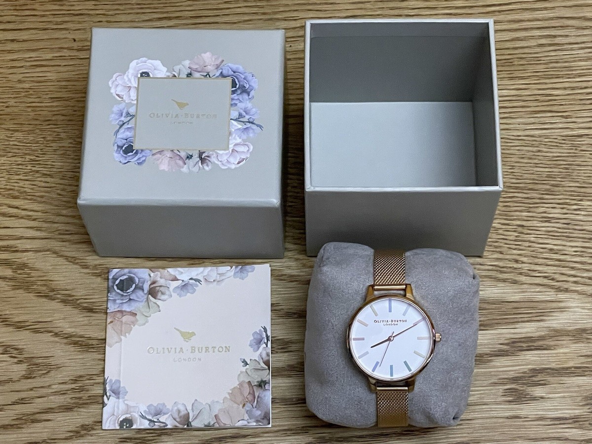 OLIVIA BURTON RAINBOW OB16RB24 White Ladies Brand Watch New UK