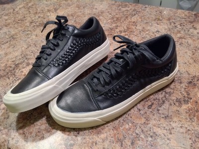 black leather vans for school