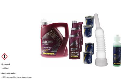 7L MANNOL Motoröl SAE 10W-60 RACING+ESTER inkl. Additiv Auslaufschlauch