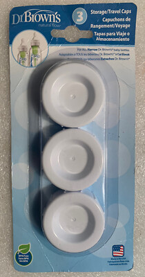 3-Pk Dr. Brown's Natural Flow Storage/Travel Caps Narrow Neck Bottles