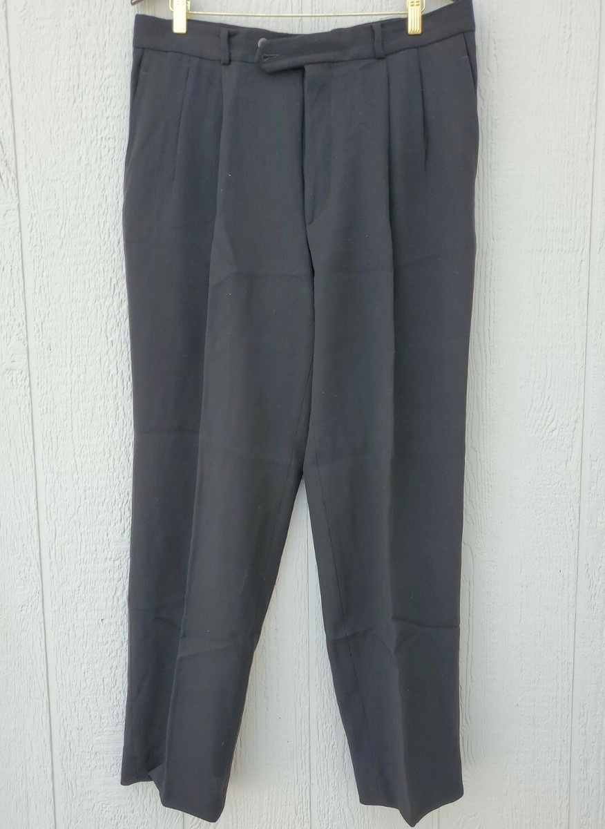 Hugo Boss Regazzoni Pants Men Size 36R Black Wool Trousers Slacks