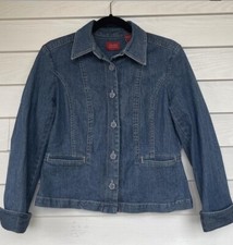 Valerie Stevens Women  s Jean Jacket Denim Blazer Button Front Stretch Comfort Sm