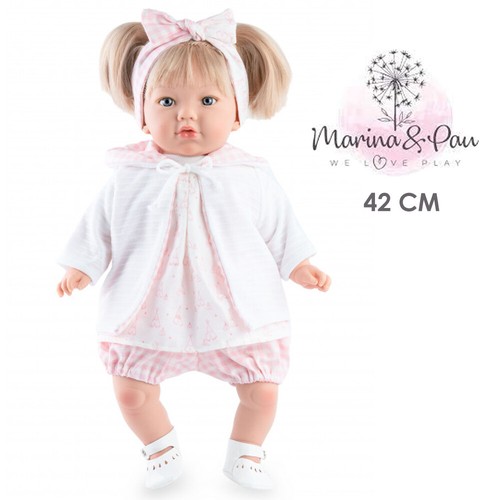 BAMBOLA REBORN CON CORPO MORBIDO 42 CM VESTITO ROSA E BIANCO MARINA \u0026 PAU |  eBay