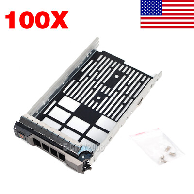 Lot of 100 3.5'' SAS SATA HDD Tray Caddy+Screw for Dell PowerEdge R510 R410 R530
