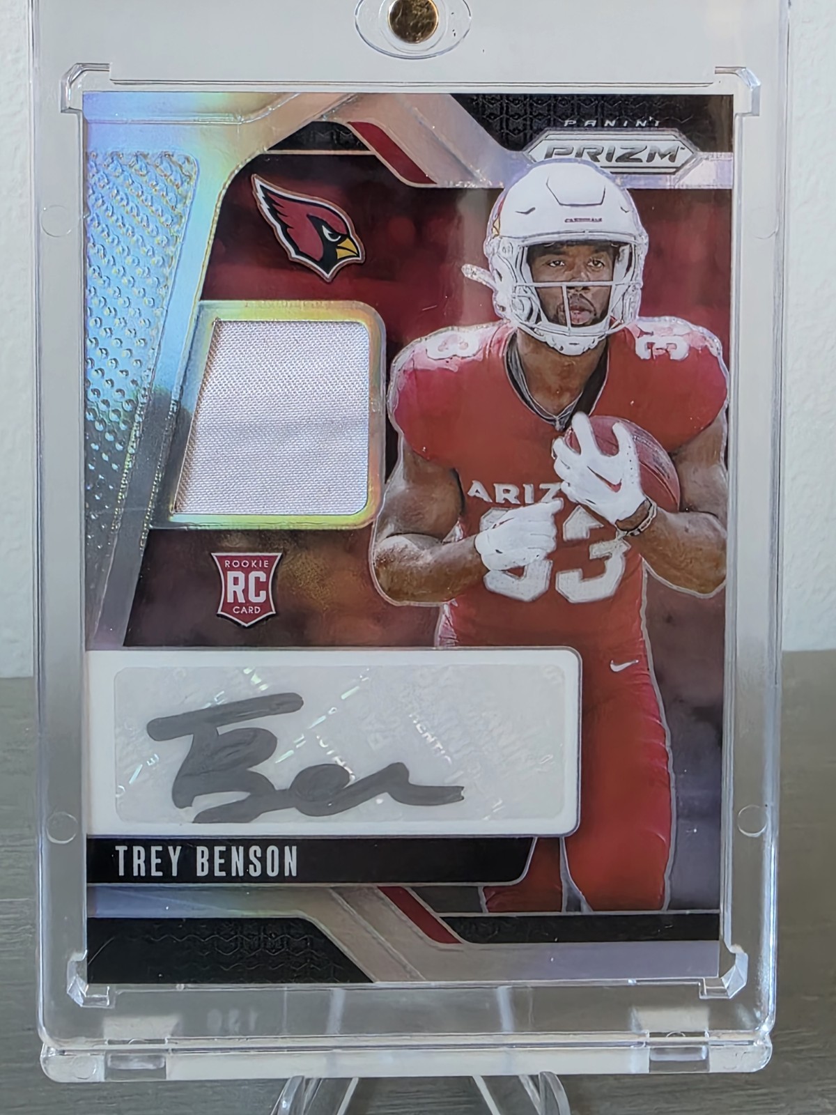 2024 Panini Prizm Rookie Patch Autographs Trey Benson #RPA-TBN Silver Prizm /99