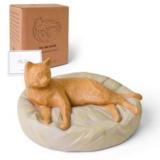 Cuayaes Orange Cat Figurines Memorial Gifts for Cat Lovers Women Men, Resin C...
