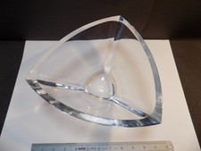 Large triangulated Crystal Bowl 9 1/2" x 5" by 1/2" thick 2.2Kg polished pontil