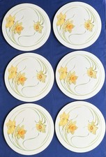 Cloverleaf Daffodils Spring Flowers Placemats and Coaster x 6 Vintage Ex Cond