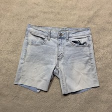 American Eagle Shorts Womens 4 Light Wash Super Stretch Denim Cutoff Raw Hem