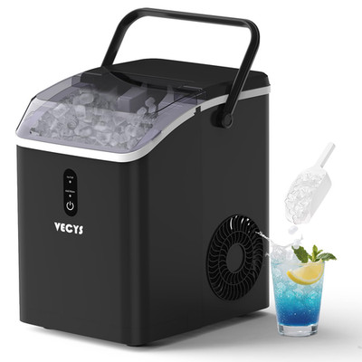 Nugget Ice Maker, 34Lbs/Day Countertop Ice Machine, Self-Cleaning Portable Pelle