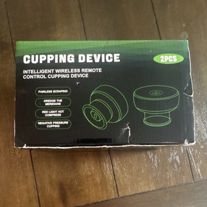 Black Vacuum Cupping Device 2PCS Wireless Remote, Red Light, Negative Pressure