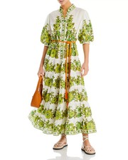 Alemais Wallis Linen Tiered Dress Size 8