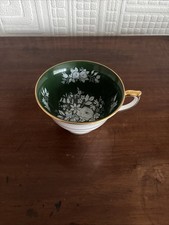 Aynsley Tea Cup Fine English Bone China Green White Roses Only Vintage #2448