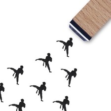 Karate Rubber Stamp, 3/5 Inch Small Mini Martial Arts Stamp for Scrapbooking Car