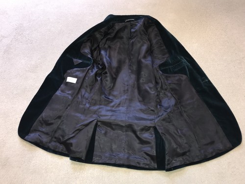 REISS - Mens Slim Fit DARK TEAL GREEN VELVET TUXEDO JACKET - 38 Reg - GORGEOUS - Picture 6 of 8