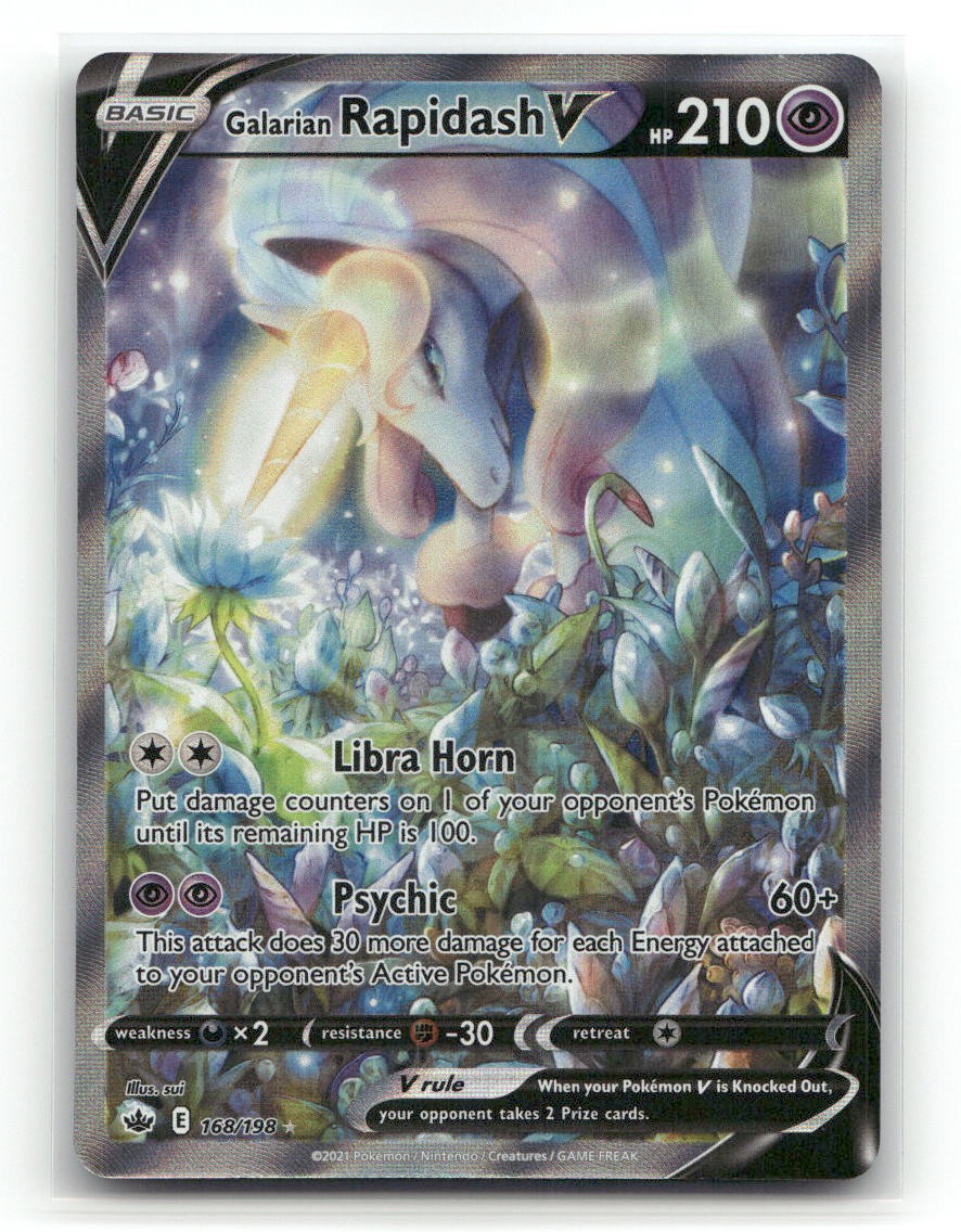 Galarian Rapidash V 168/198 Ultra Rare Chilling Reign Pokemon Holo NM