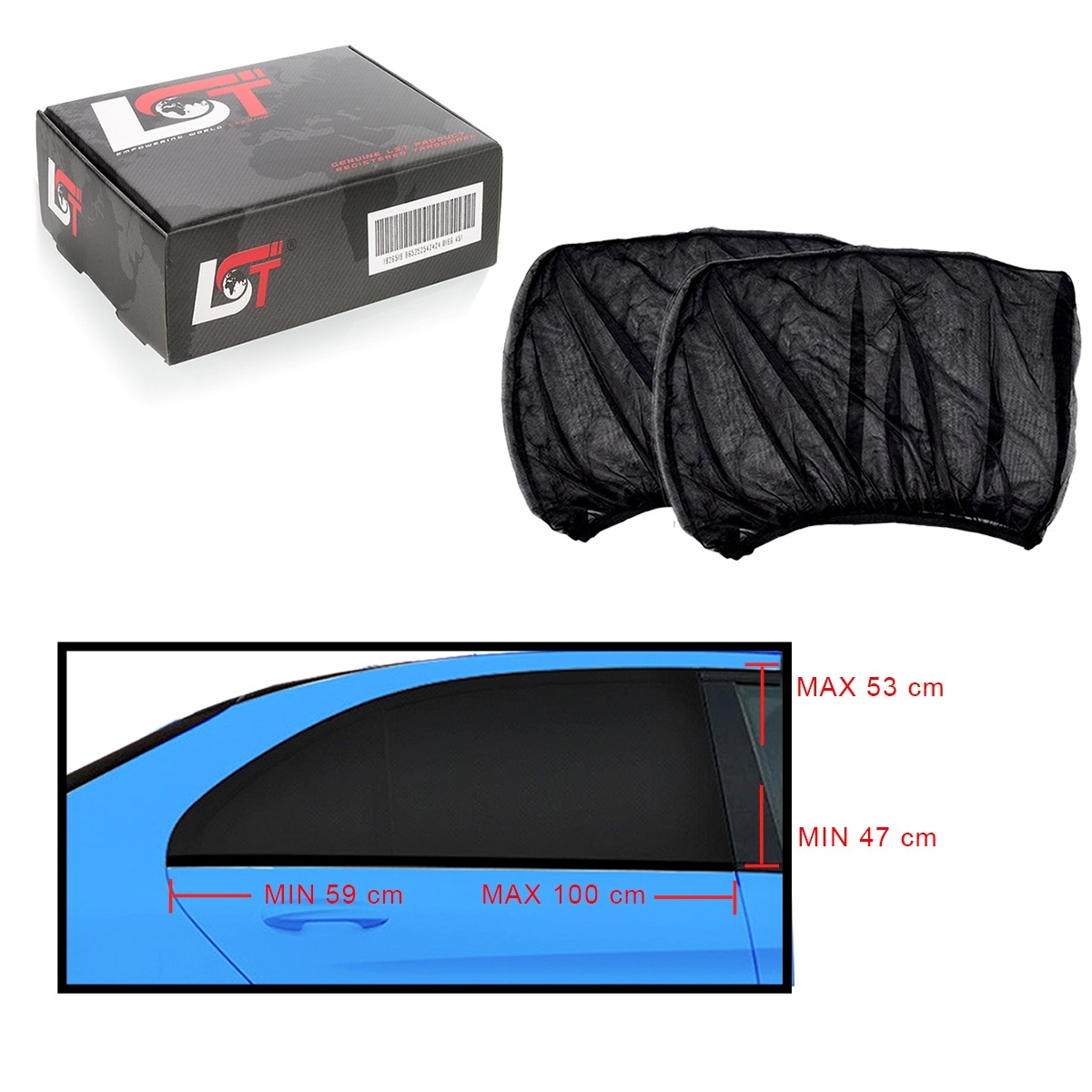 Sun Protection UV Protection 2 Pieces Side Window Cover Transparent for Fiat