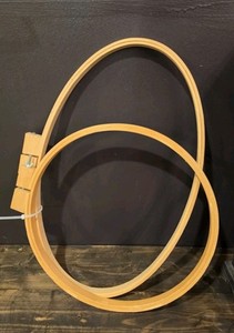 Vintage Loving Touch Wooden Quilting Hoops Set 14" Round & 20"x12" Oval