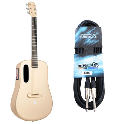Lava Music Gitarre Me 4 36 Zoll Soft Gold mit AirFlow Bag und keepdrum Kabel