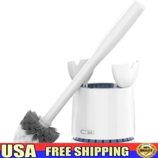 Durable Toilet Brush W/ Ergonomic Handle & Sanitary Holder Easy Cleaning New